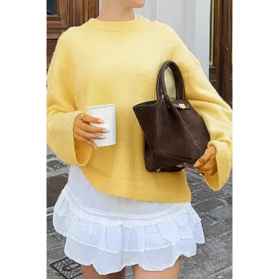Truedames Round Neck Long Sleeve Knitted Loose Sweater In Multi