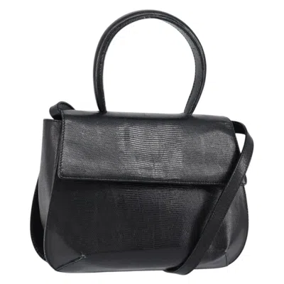 Pre-owned Ferragamo Vintage Handbag Leather Leather Handbag () In Black