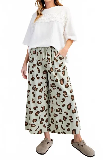 Easel Animal Print Lounge Pant In Stone Grey In Black