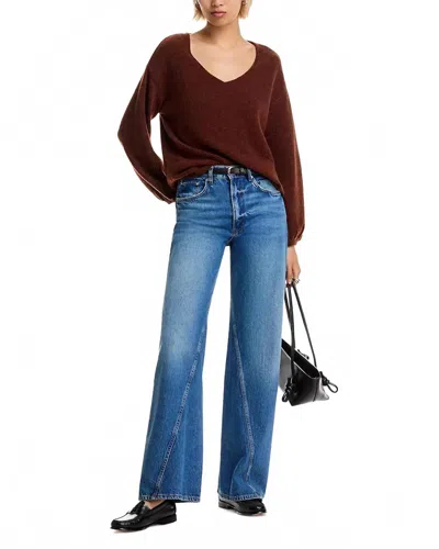 French Connection Vhari Knit Classic Pullover In Brown In Burgundy