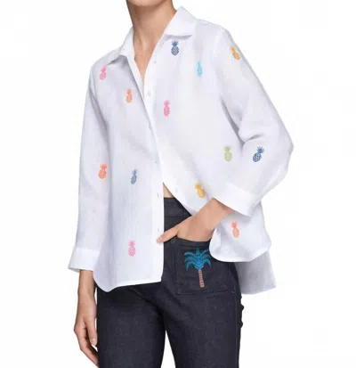 Vilagallo Poline Linen Shirt In White In White