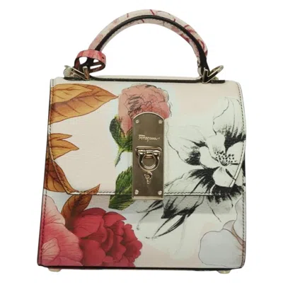 Pre-owned Ferragamo Boxyz Top Handle Bag Printed Leather Leather Shoulder Bag Bag () In Pink