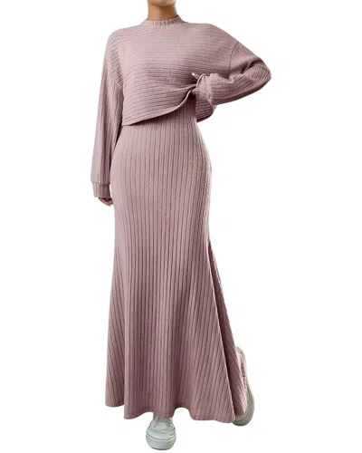 Lily Kim 2pc Sweater & Dress Set In Pink