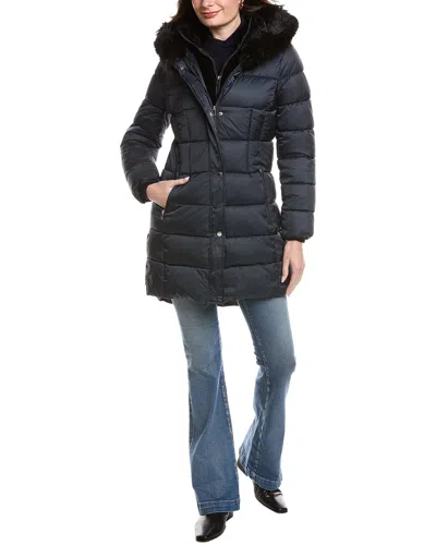 Tahari Dana Puffer Jacket In Blue