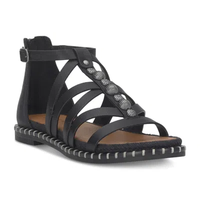 Lucky Brand Korina Gladiator Women's Black Leather Beaded Sandals Gal1859 In Multi