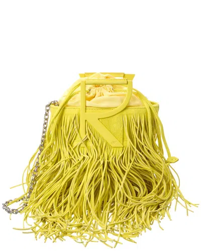 Roger Vivier Mini Suede Shoulder Bag In Yellow