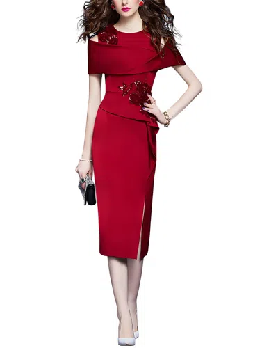 Vera Dolini Midi Dress In Red