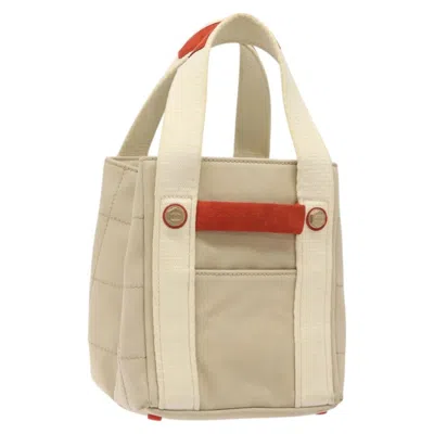 Pre-owned Chanel Chocolate Bar Coco Mark Handbag Canvas Canvas Handbag () In Sand