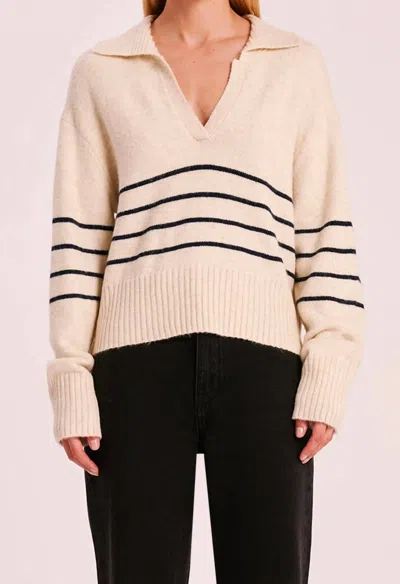 Nude Lucy Logan Rugby Knit Sweater In Cloud Stripe In Multi