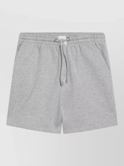 Attico Cotton Shorts With Elastic Waistband And Pockets In Gray