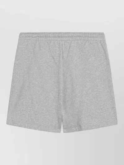 Attico Cotton Shorts With Elastic Waistband And Pockets In Gray