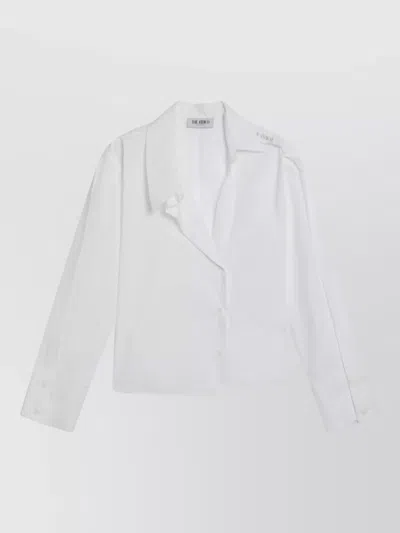 Attico Asymmetric Cotton Shirt Cuffed Sleeves In White