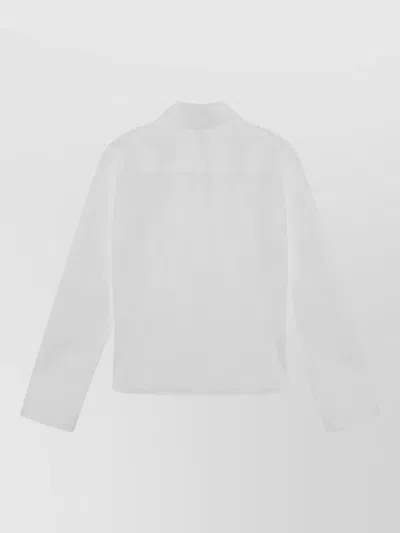 Attico Asymmetric Cotton Shirt Cuffed Sleeves In White
