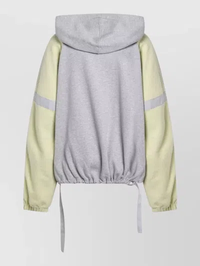 Attico Bomber Sweatshirt Drawstring Hood In Gray