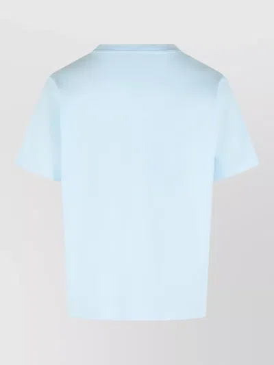 Casablanca Ribbed Crew Neck Short Sleeve T-shirt With Airbrush Artwork In Blue