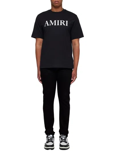 Amiri Cotton T-shirt With Logo Print In Black