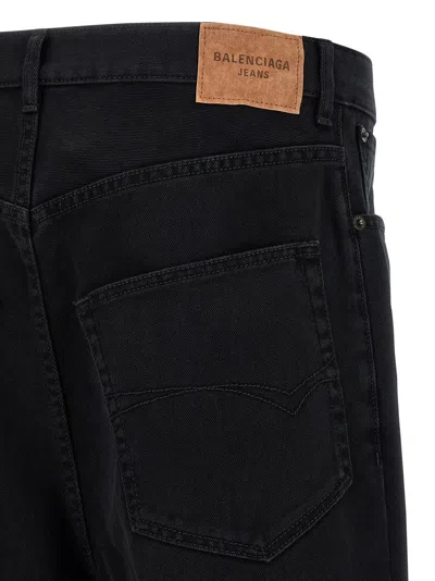 Balenciaga Loose Fit Denim Trousers In Black