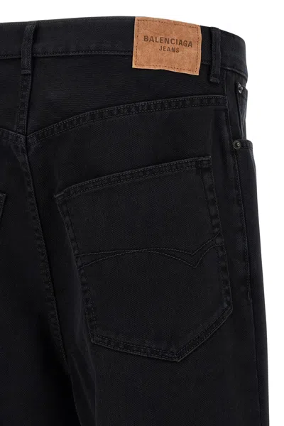 Balenciaga Loose Fit Denim Trousers In Black