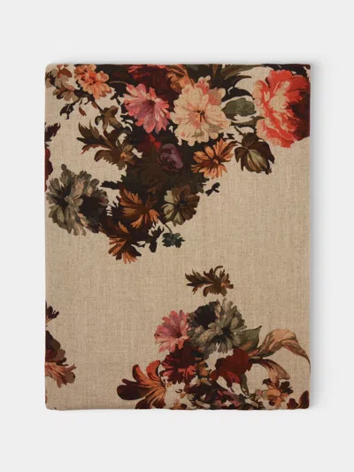 Borgo Delle Tovaglie Amalfi Embroidered Linen Rectangular Tablecloth (156.5in/4m) In Multi