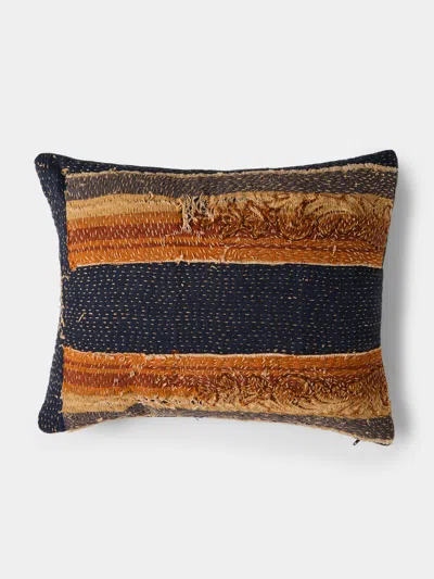 By Walid 18th-century French Aubusson Tapestry Wool And Damask Cushion (17.5in/45cm) In Multi