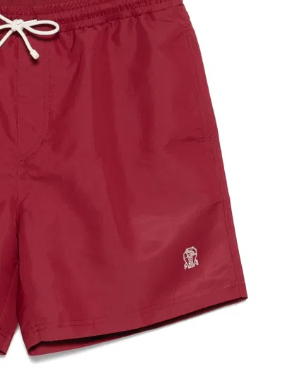 Brunello Cucinelli Comfortable Swim Shorts Featuring Pockets In Red