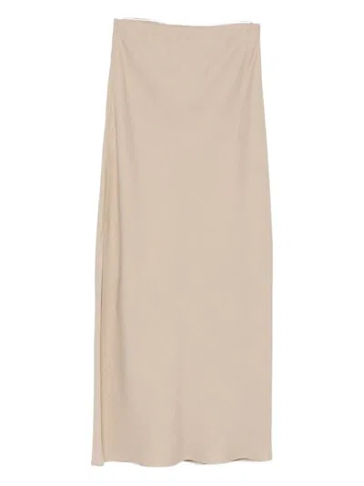 Brunello Cucinelli Women Line Blend Long Skirt In Pink