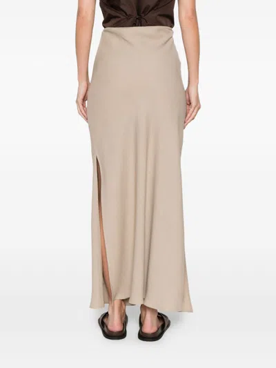 Brunello Cucinelli Women Line Blend Long Skirt In Pink