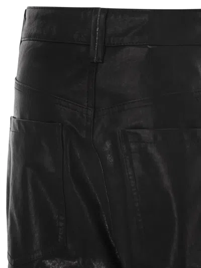 Brunello Cucinelli Women Wide Five-pocket Trousers In Smooth Nappa Leather In Black
