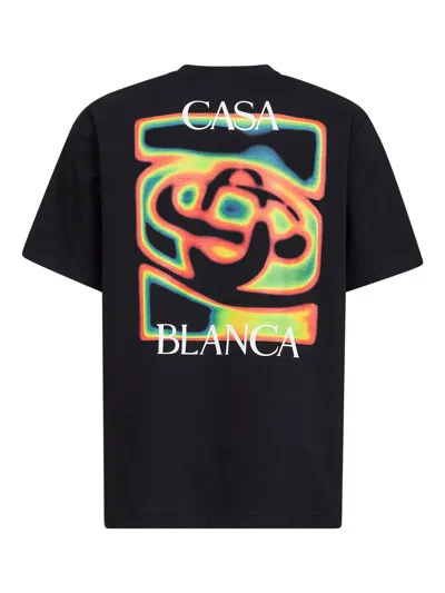 Casablanca Men Black Heat Map Logo T-shirt In Black