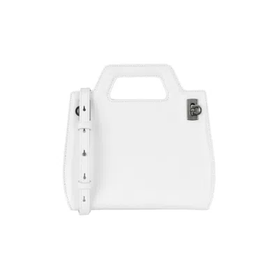 Pre-owned Ferragamo Mini Wanda Leather Top-handle Bag 'white' | Women's Size Onesize