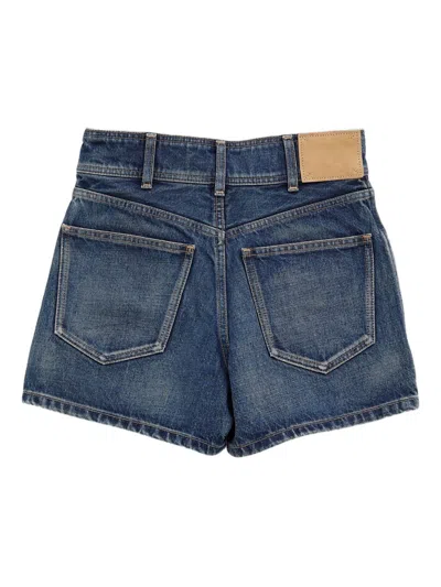Celine Women Denim Cotton Shorts In Multi