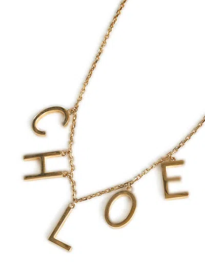 Chloé Women Gold  Letters Necklace In Gold