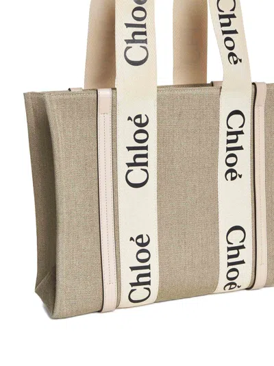 Chloé Chloe Women Multicolor Canvas Medium Woody Shopping Bag In Multi