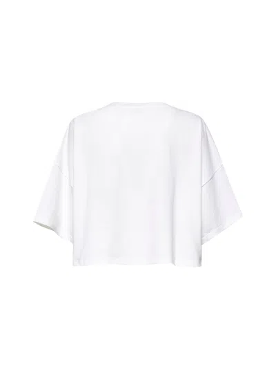 Chloé Women White Jersey Cropped Logo T-shirt In White