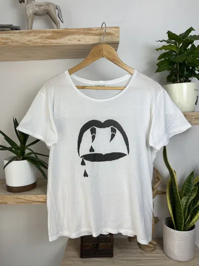 Pre-owned Saint Laurent White Bloodluster Tee Hedi Slimane Vampire