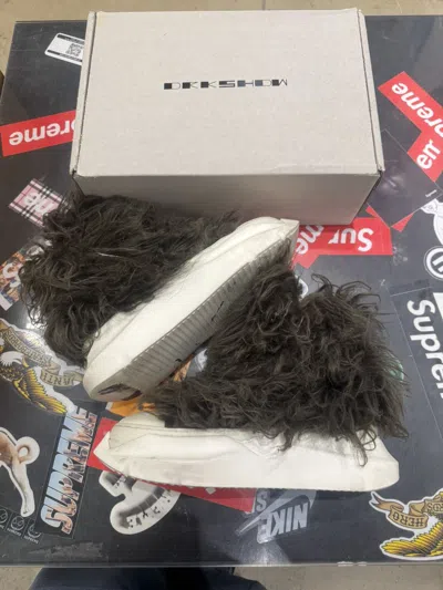 Pre-owned Rick Owens F/w23 Abstract Fur Ramone Shoes In Gray
