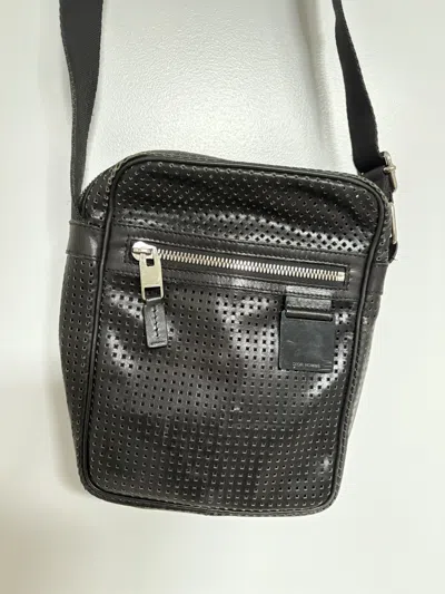 Pre-owned Dior X Hedi Slimane A/w 2007 Dior Homme By Hedi Slimane Perforated Leather Bag In Black