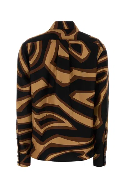 Pucci Printed Silk Shirt In Black