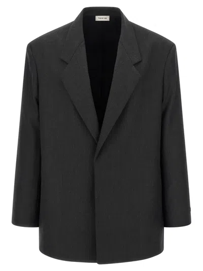 Fear Of God Tailored Single Button Blazer With Notched Lapel In Gray