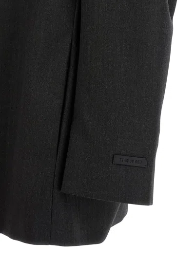 Fear Of God Tailored Single Button Blazer With Notched Lapel In Gray