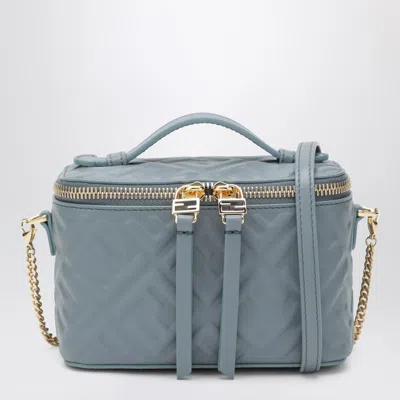 Fendi Vanity Leather Crossbody Bag With Ff Motif In Blue