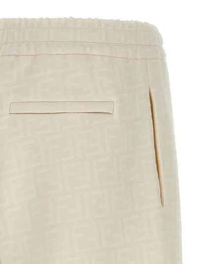 Fendi Monogram Joggers Featuring All-over Pattern In Neutral