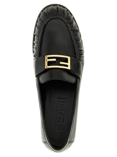 Fendi Nappa Leather Baguette Loafers Fringe Detail In Multi