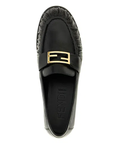 Fendi Nappa Leather Baguette Loafers Fringe Detail In Multi