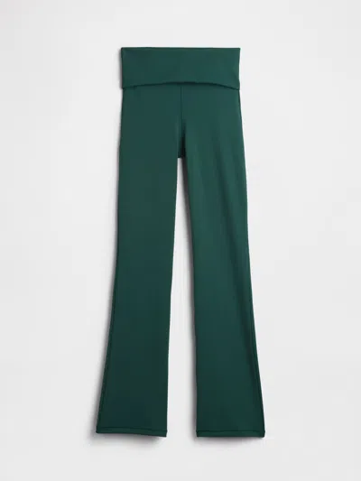 Gap Fit Smooth Foldover Mini Flare Leggings In Green
