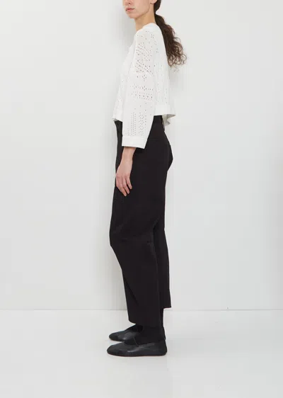 Y's Cropped Cotton Knit Cardigan In White