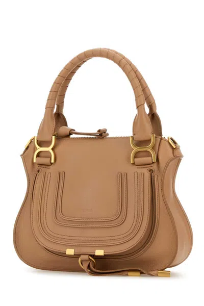 Chloé Chloe Peach Leather Small Marcie Handbag In Orange