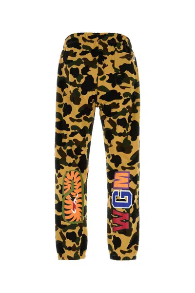 Bape Printed Cotton Joggers In Multi