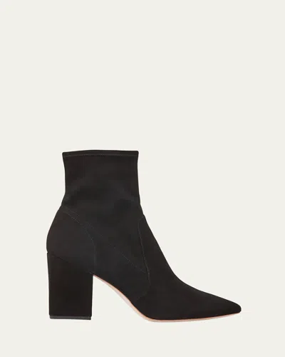 Loeffler Randall Isla Suede Chunky-heel Boots In Black