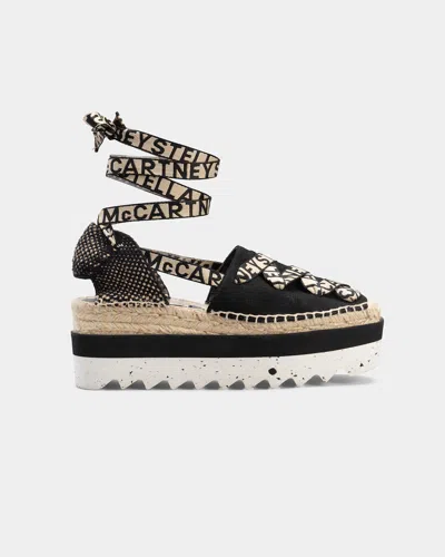 Stella Mccartney Stella Mc Cartney Gaia Wedge Espadrillas In Black